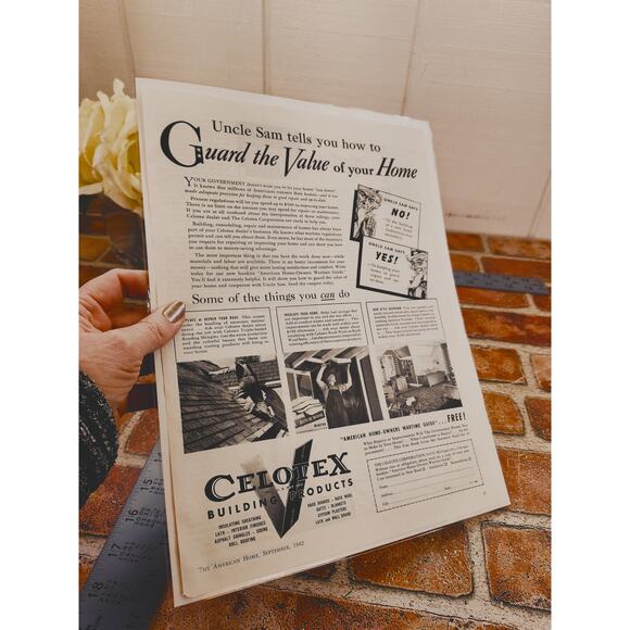 1942 Celotex Home Improvement Vintage Print Ad 1940s WWII Era Building Products - Picture 10 of 10